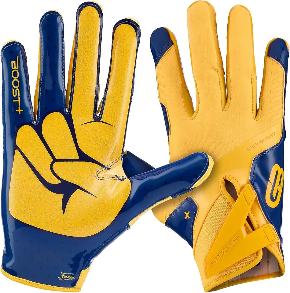 Grip Boost Football Gloves - Peace Stealth 6.0 Boost Plus Sticky Technology - Adult and Youth Football Gloves for Wide Receiver - Men's and Boys Sizes