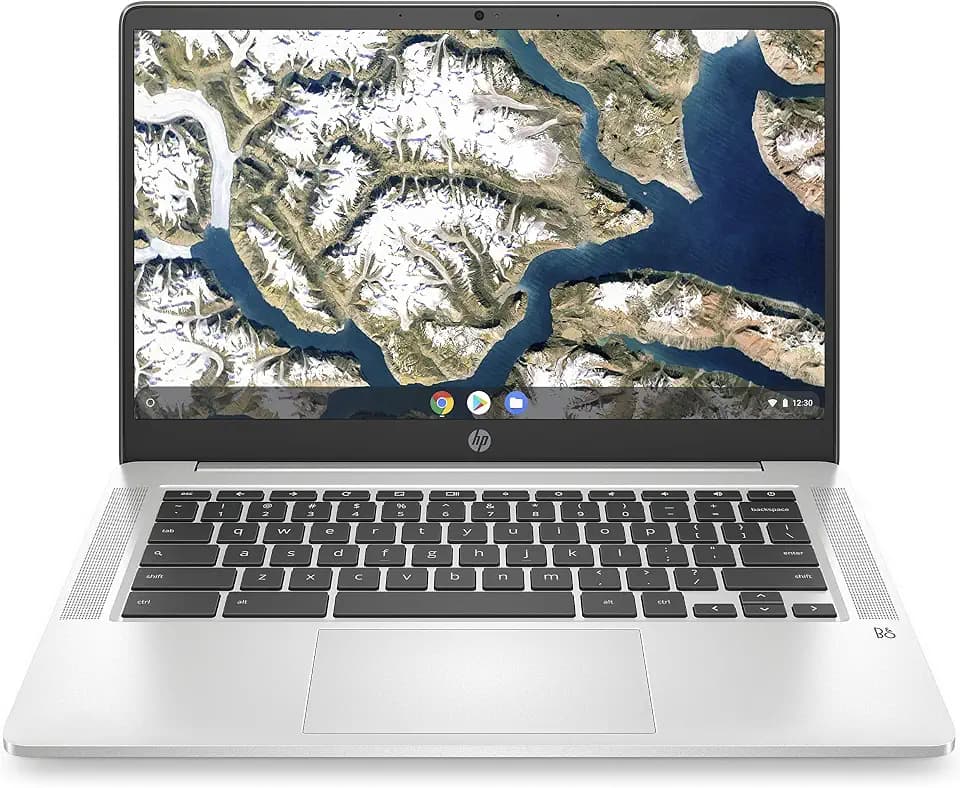 HP Chromebook 14a-na0099ng / 14a-na0012ng (14 Zoll / Full HD) Laptop (Intel Celeron N4000, 4GB LPDDR4 RAM, 64GB eMMC, Intel UHD Grafik 600, ChromeOS) silber