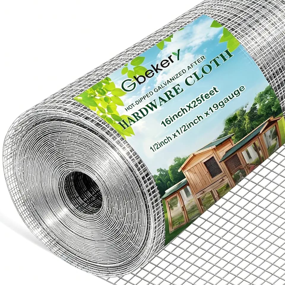 Gbekery Hardware Cloth 1/2in 16x25ft, 19Ga Hot-dip Galvanized After Welding