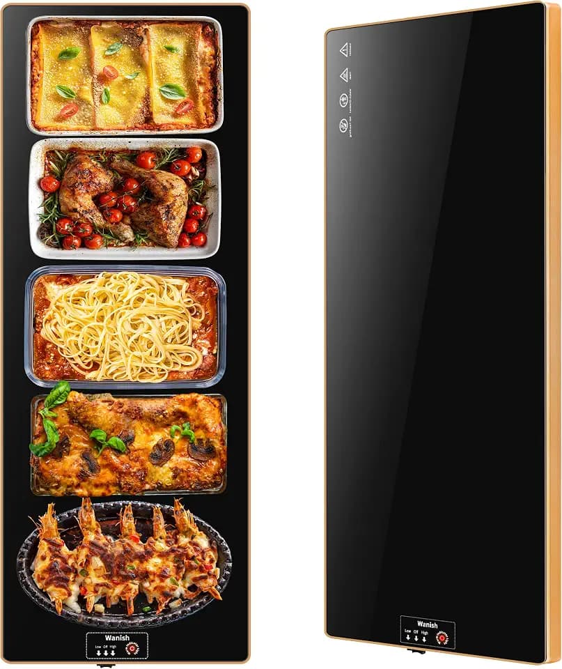 Electric Warming Tray,Extralong 40"x12",Tempered Glass Warming Mat for Food
