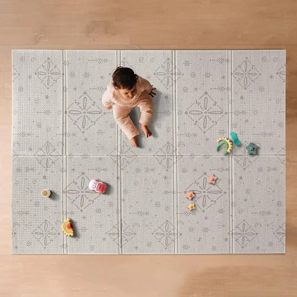 Nuby Reversible Baby Floor Mat, Graceful Gray