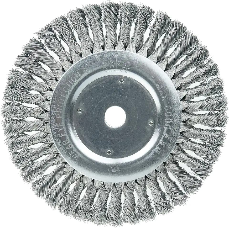 Weiler 08138 8" Standard Twist Knot Wire Wheel , .014" Steel Fill, 3/4" Arbor Hole, Made in the USA (Pack of 2)