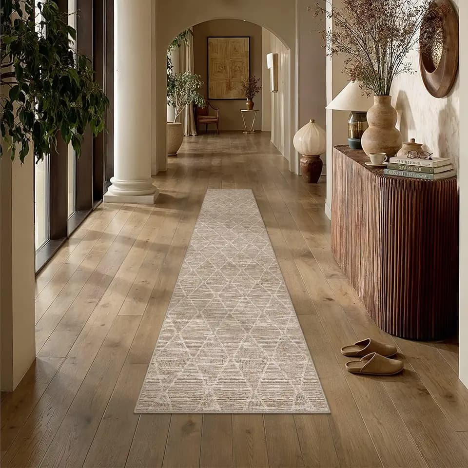 HUGEAR 2x8 Runner Rugs Brown Washable Hallway Rug