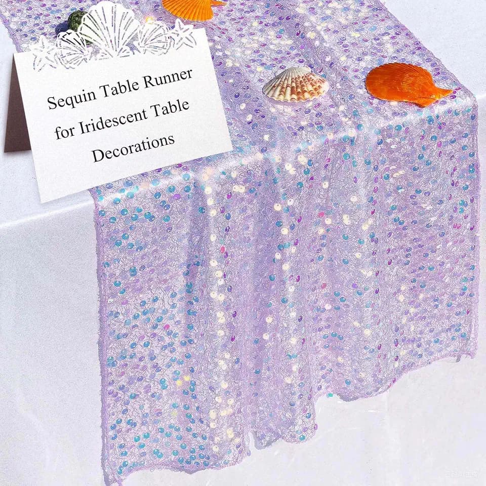 Purple Sequin Table Runner 2-Pack 10Ft (17x120 Inches)