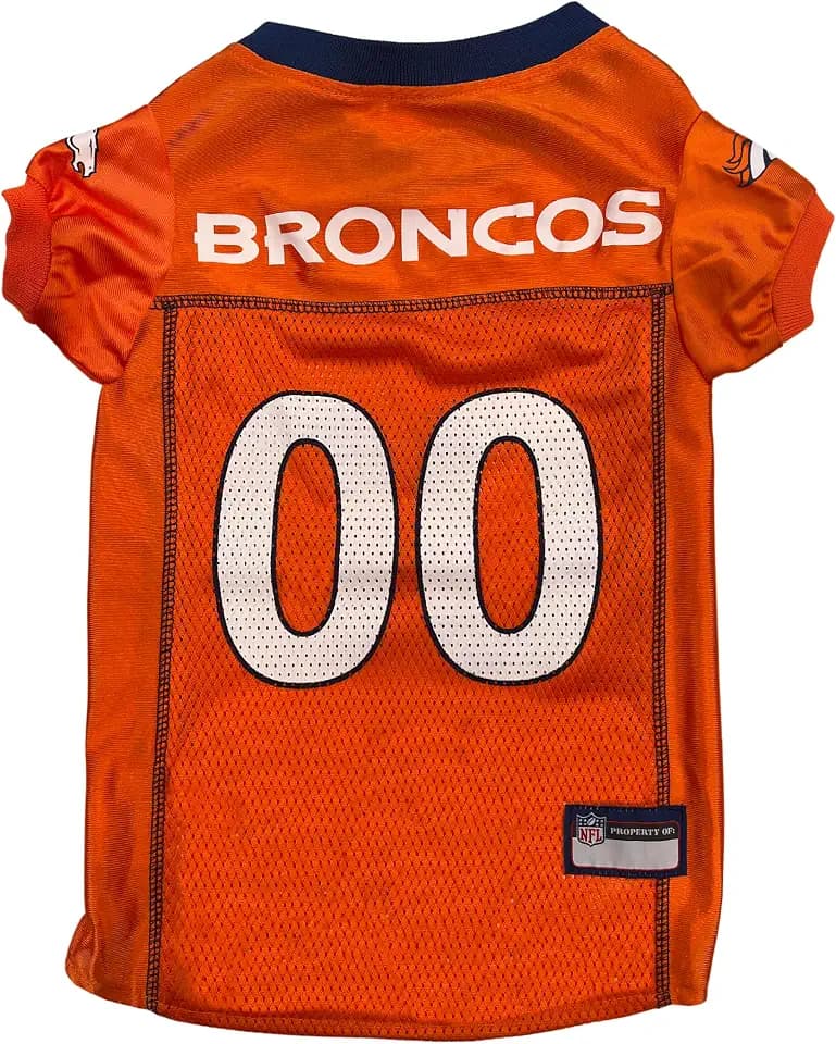 Pets First NFL Denver Broncos Dog Jersey, Size X-Small, Football Shirt Costume for Pet, Dog Sports T-Shirt, NFL Team Clothing for Cats, Licensed Pet Apparel Available in 7 Sizes and 32 Teams
