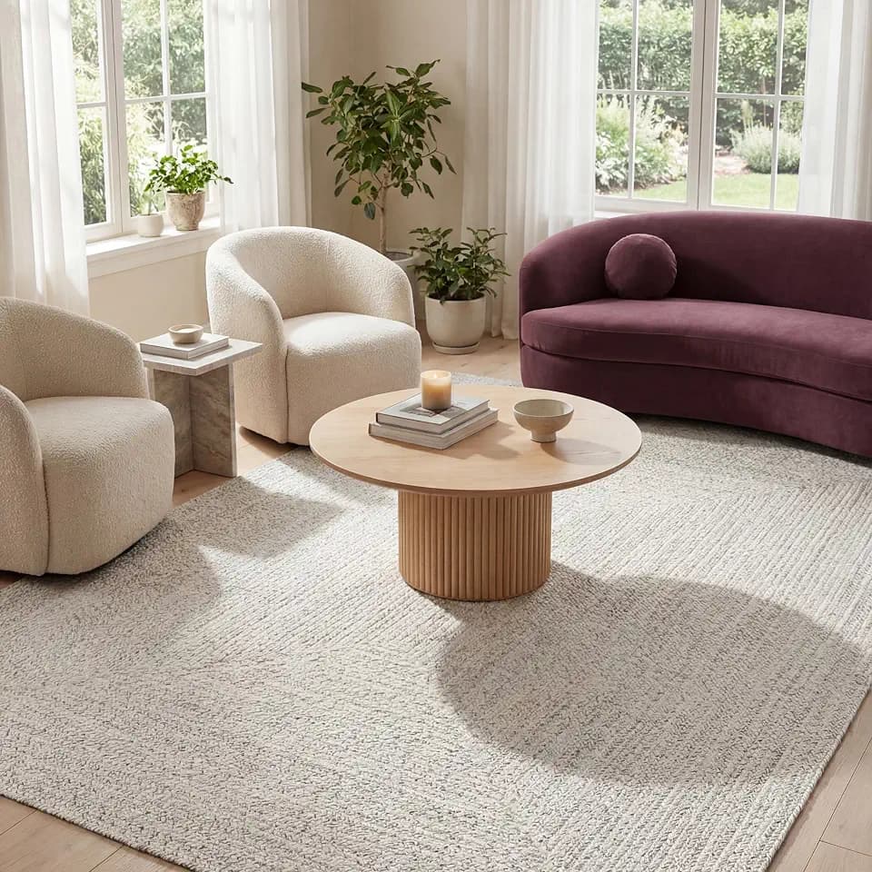 nuLOOM Wynn Ivory Solid Braided Indoor/Outdoor Area Rug, 2' x 3'