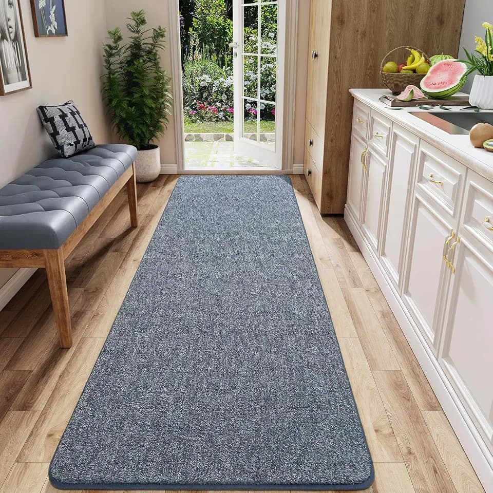 AROGAN 2x8 Runner Rug for Hallway, Long Runner Rugs Non Slip, Blue