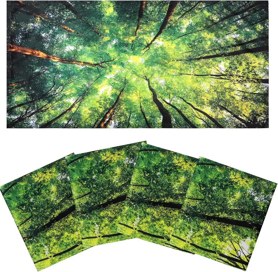 Torixqi 4 Pcs Fluorescent Light Covers - Light Covers for Ceiling Lights Classroom, Magnetic Light Filters for Office, Hospitals, Home 4 x 2 Feet (Forest)
