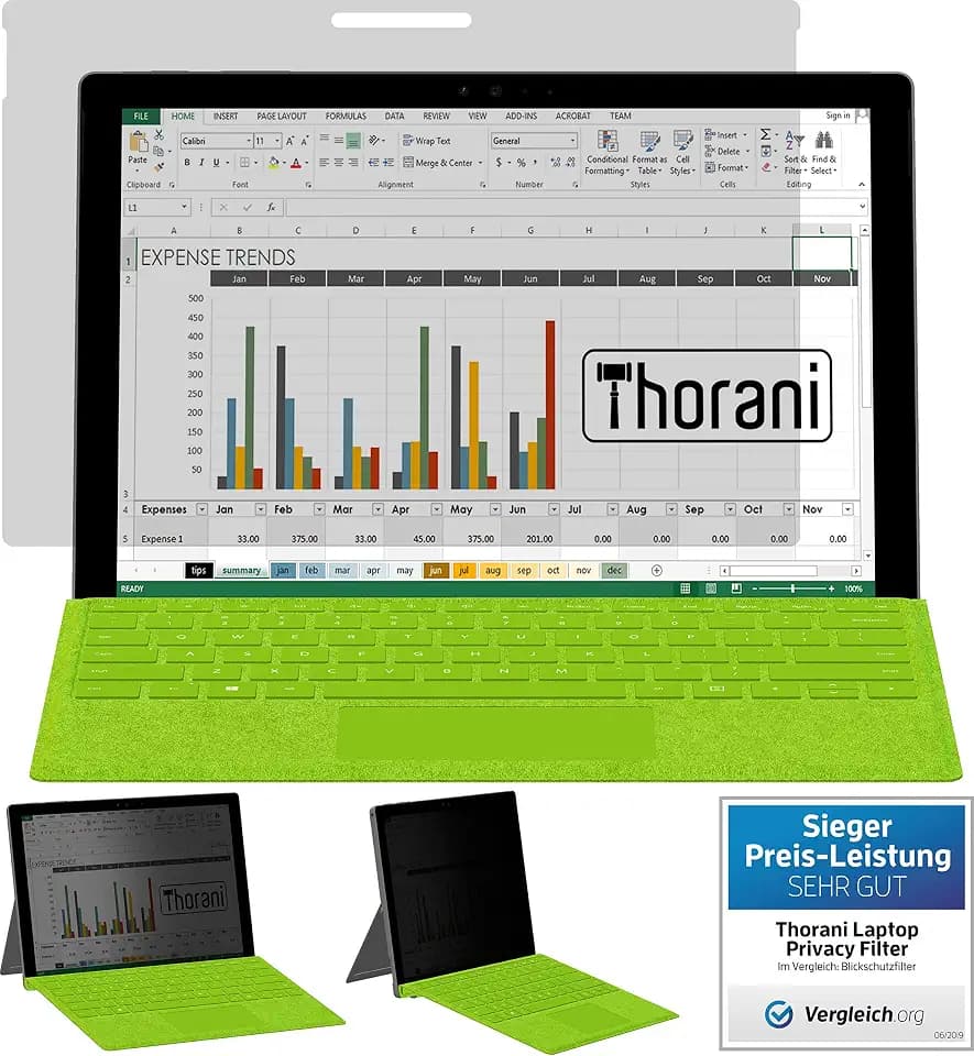 Privacy Filter-Folie für Microsoft Surface Pro 9 (13") - Sichtschutzfolie schützt vor unerwünschten Blicken