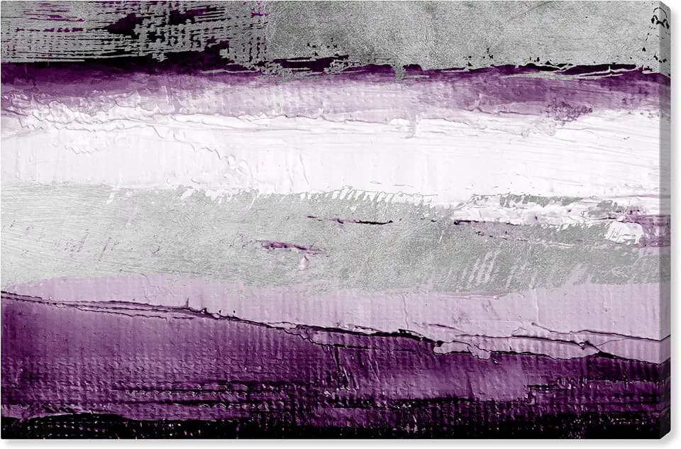 The Oliver Gal Artist Co. Abstract Wall Art Canvas Prints 'Envision and Elevate Violet' Home Décor, 15 in x 10 in, Purple, Gray