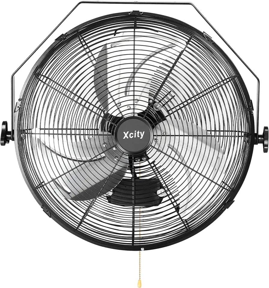 Xcity Wall Mount Fan 20", 3-Speed, Single-angle Adjustment Metal Mesh Cover