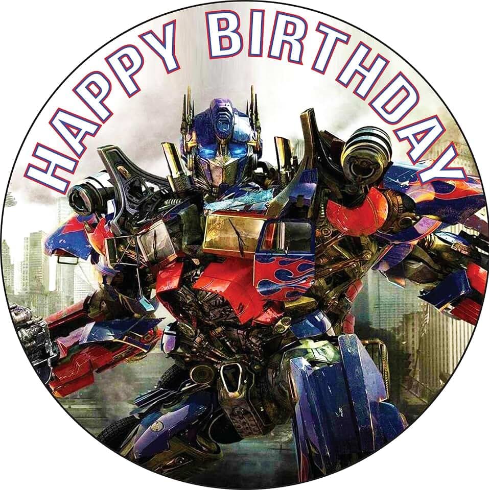 7.5x Inch Edible Cake Toppers – Robot Treasures Themed Birthday Party Collection of Edible Cake Decorations