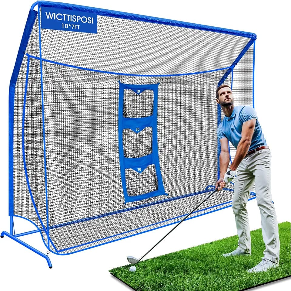 Golf Practice Hitting Net with Extra Striking Net & 3-Zone Chipping Net