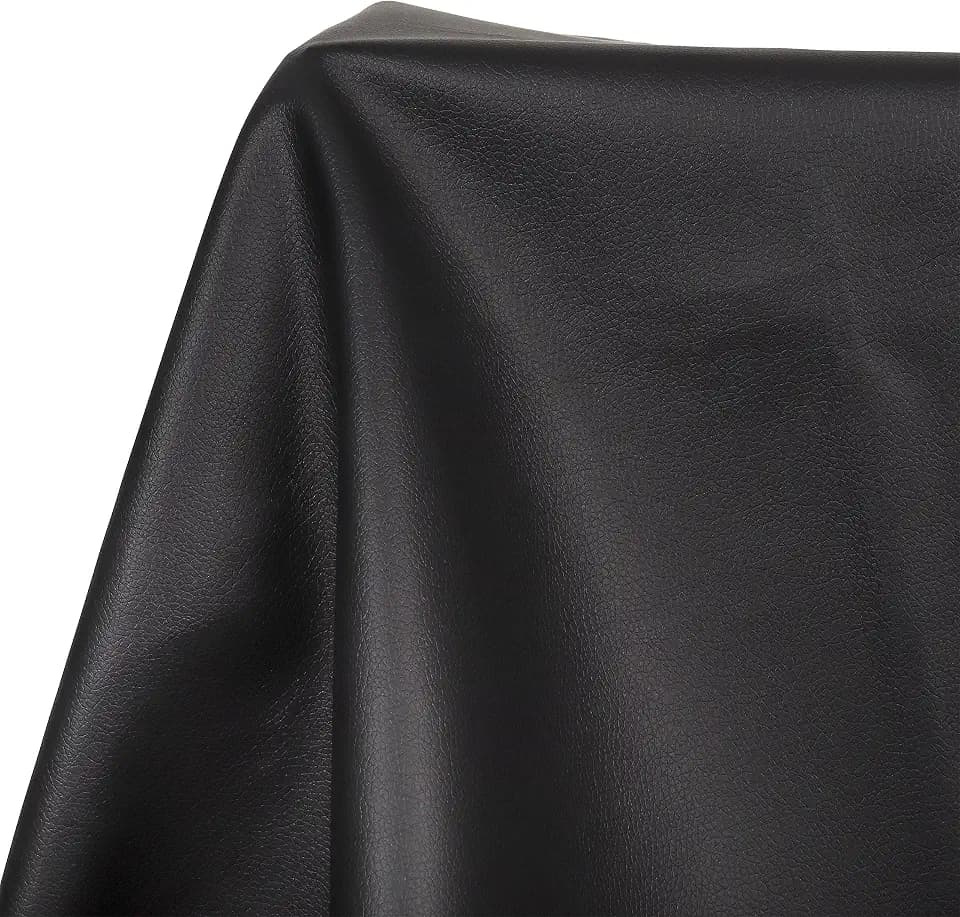 Meneng Black Marine Vinyl Fabric: 54"x72" Faux Leather for Boat Seats