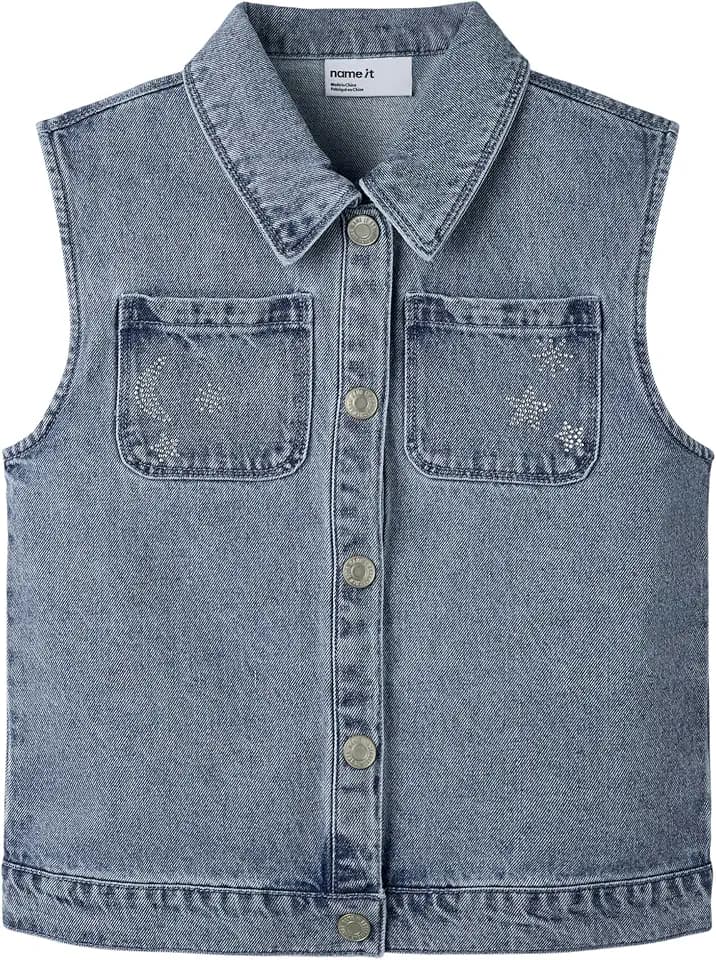 NAME IT Mädchen Nkfannie Dnm Vest 3388-im Nkfannie Dnm Vest 3388-Im (1er Pack)