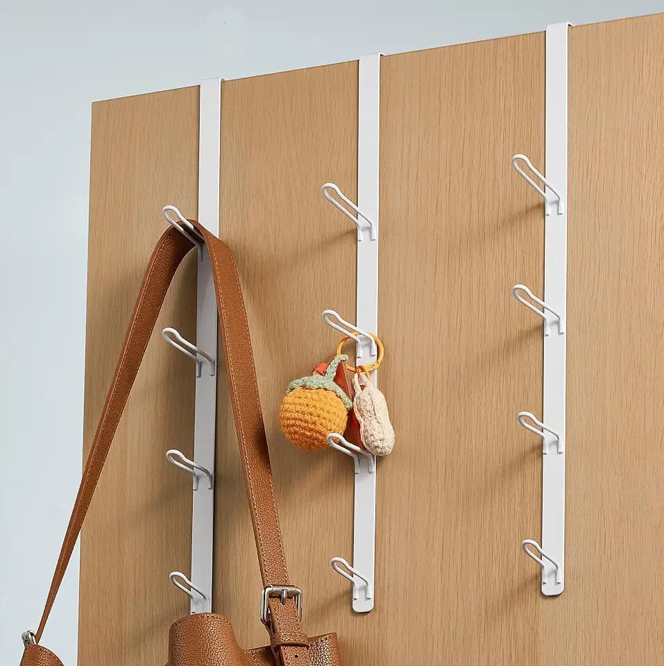 Over Door Towel Hooks: Space-Saving Overdoor Hanger Hook for Towels, Clothes, Coats – Vertical Storage Door Hook Organizer, Heavy-Duty Towel Hook for Bathroom & Closet, White, 3 PCS,for 1.7'' Doors