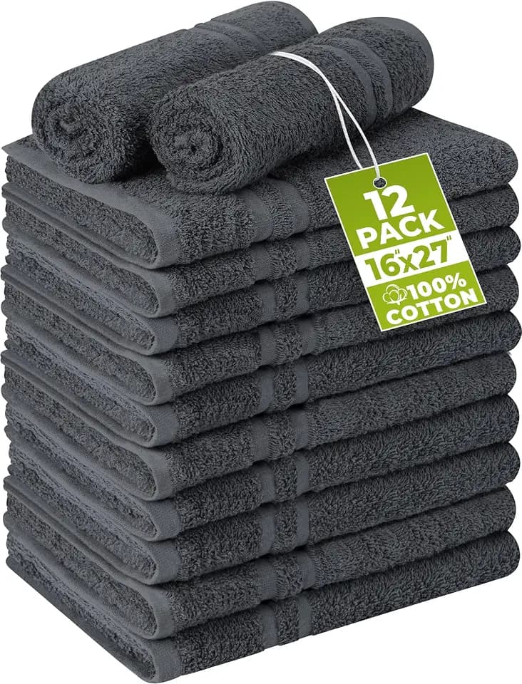 Utopia Towels Bleach Proof Salon Towels, Pack of 12, 16x27 in, Dark Grey