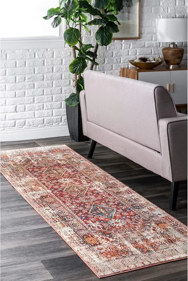 nuLOOM Fringed Performance Farley Rust/Multicolor, 2'6" x 12', Oriental, Soft and Cozy, High Traffic, Stain Resistant, Easy Clean, Durable Runner for Bedroom, Living Room, Dining, Den, Foyer