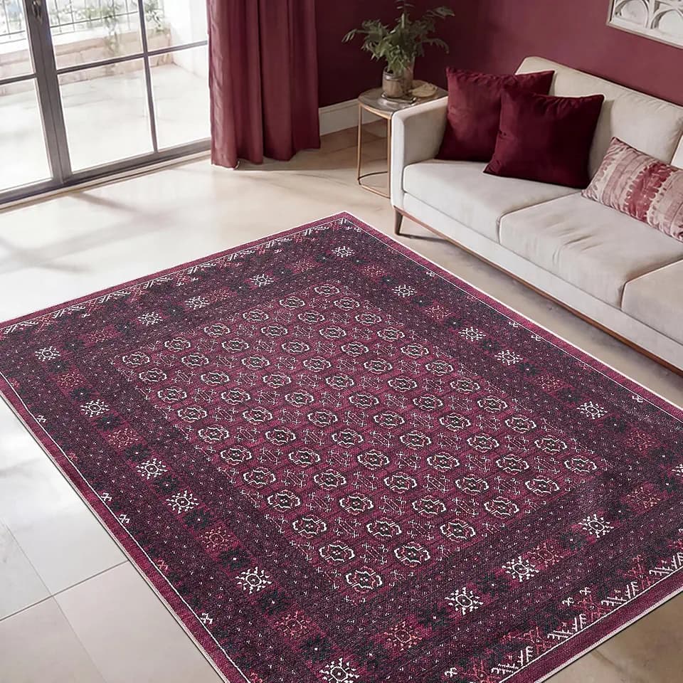 Keen Home Design Vintage Washable Area Rug, Non-Slip Low Pile, 4x6