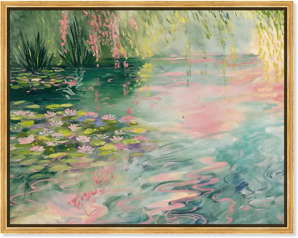 Art Remedy Lake of Heaven Canvas Classic Landscapes, Gold Frame, 45" x 36"
