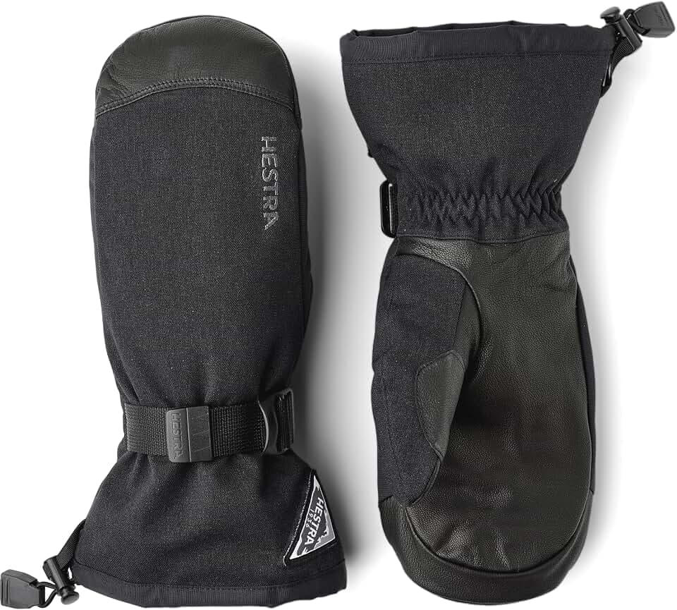 Hestra Unisex Powder Gauntlet Mitt, Leather Windproof Mittens