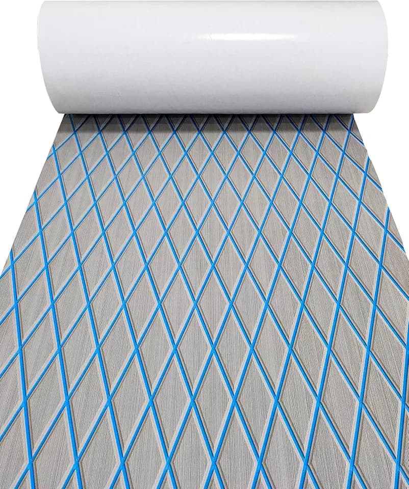 KXKZREN EVA Foam Boat Flooring Decking Sheet 6mm Thick Diamond Anti-Slip Marine Flooring Mat Self Adhesive Deck Pad for Bass Boat Yacht Motorboat RV Cooler Tops,47.2" x 94.5" / 27.6"x74.8"