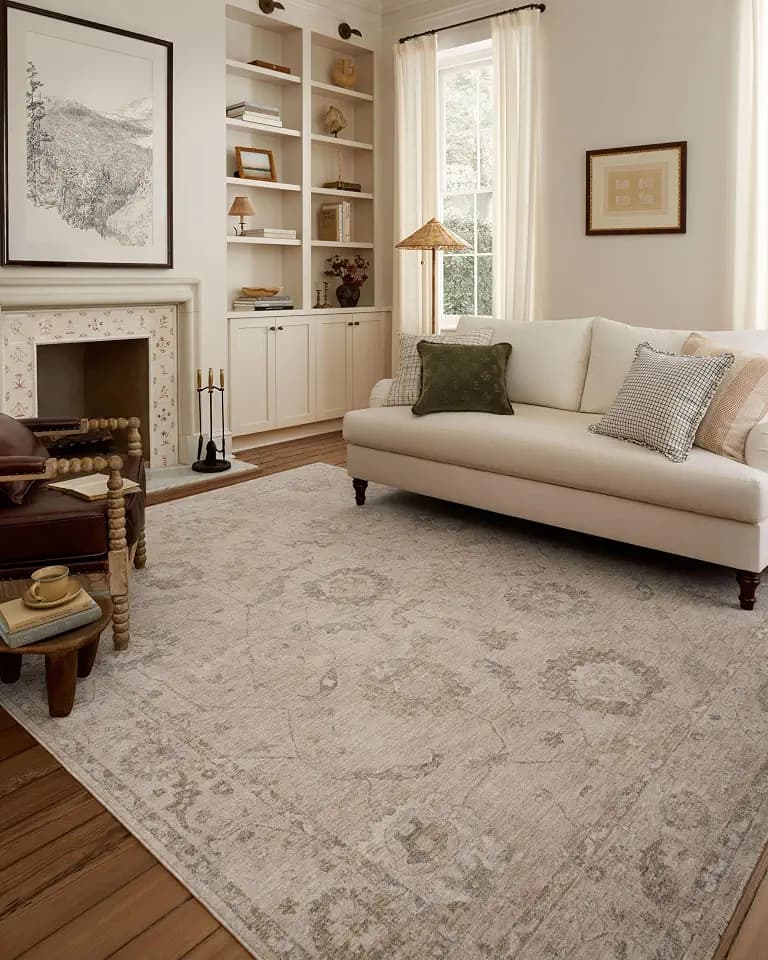 Loloi Chris Loves Julia Louisa Oatmeal/Slate 2'-3" x 3'-10" Accent Rug