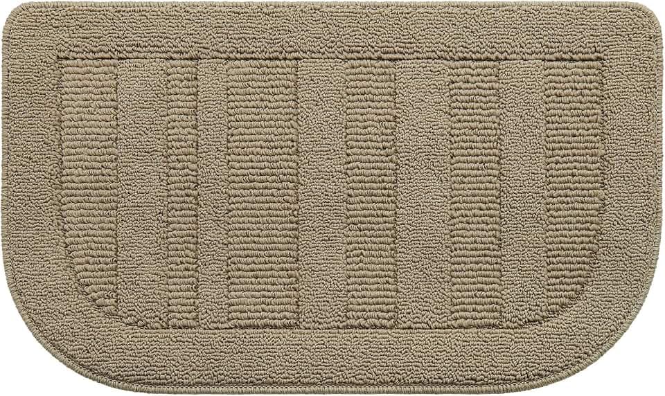 BEQHAUSE 30x18 Inch Kitchen Rugs Non Slip Washable Kitchen Sink Rug, Beige