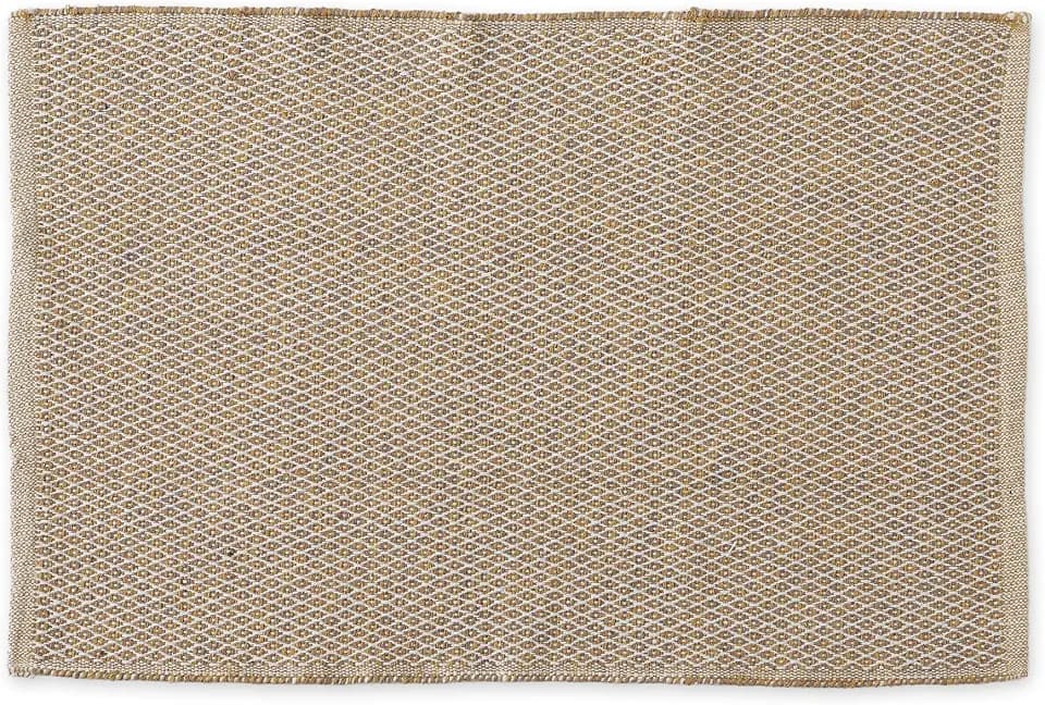 DII Woven Recycled Yarn Rag Rug Collection Miniature Diamonds, 2x3', Stone