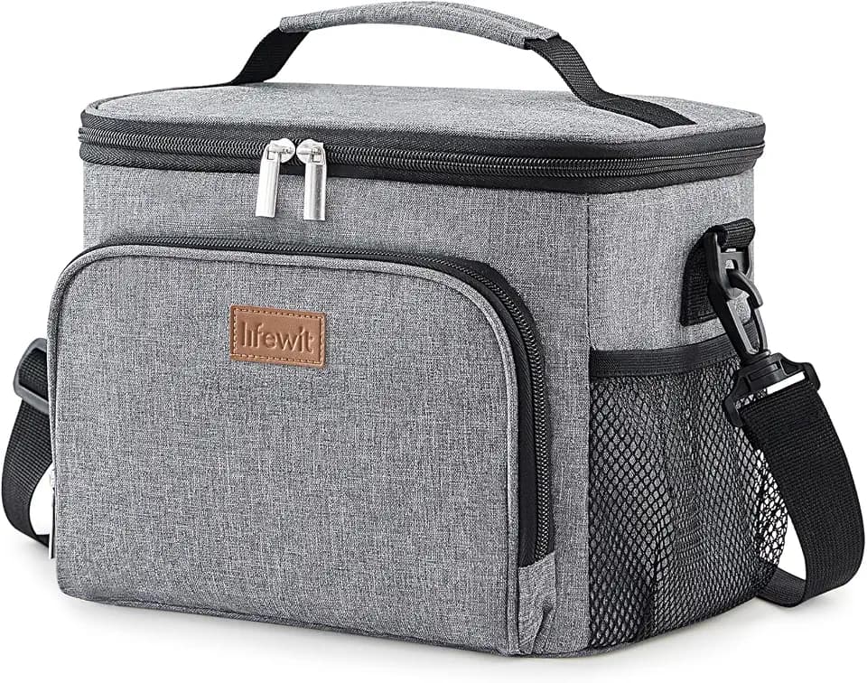 Lifewit Reusable Insulated Lunch Bag, Portable Cooler Freezable Soft Lunchbox Leakproof with Adjustable Shoulder Strap for Men Women Adult for Work Picnic or Travel, 15L 24 Can, Grey