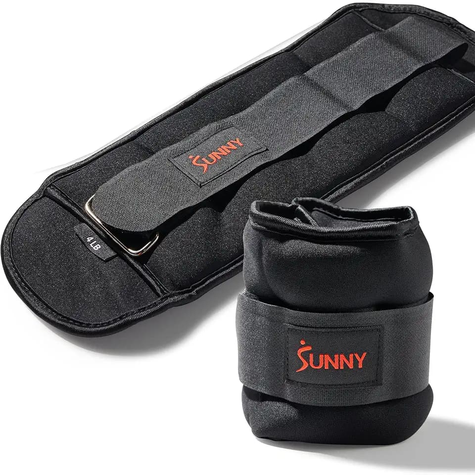 Sunny Health & Fitness Neoprene 1-5 LB Pair Ankle Weights/Adjustable 5 LB