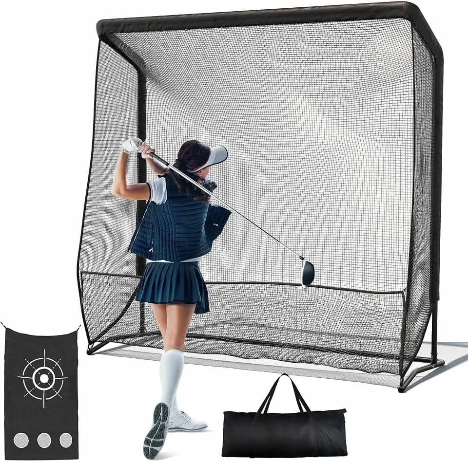 Shopsource Golf Hitting Net 10x7ft / 7x7ft with Thicked 32mm Steel Frame