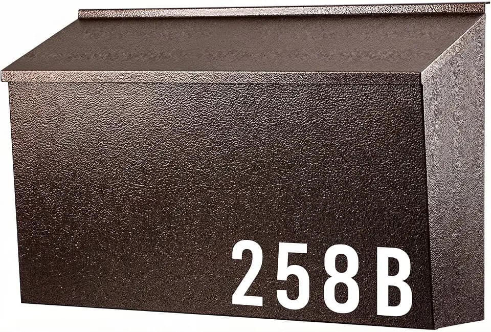 KYODOLED Large Wall Mount Mailboxes for Outside, No Lock, Bronze, 15.7 in