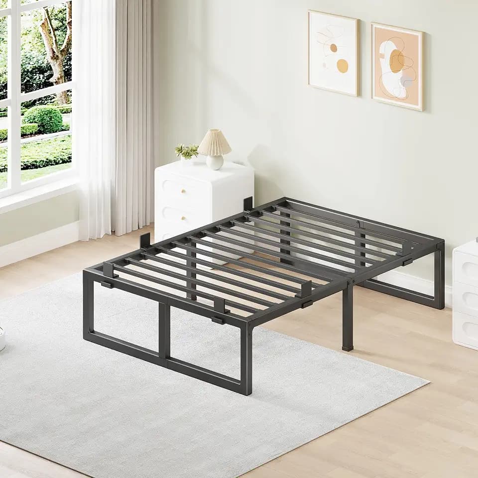 14 Inch Metal Twin XL Bed Frame with Steel Support, Noise-Free
