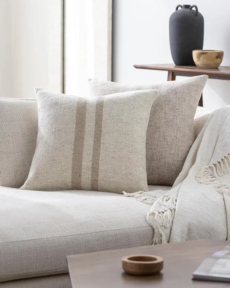 Livabliss x Becki Owens Modern Brett Accent Pillow Cover only, 20" L x 20" W, Gray/Taupe