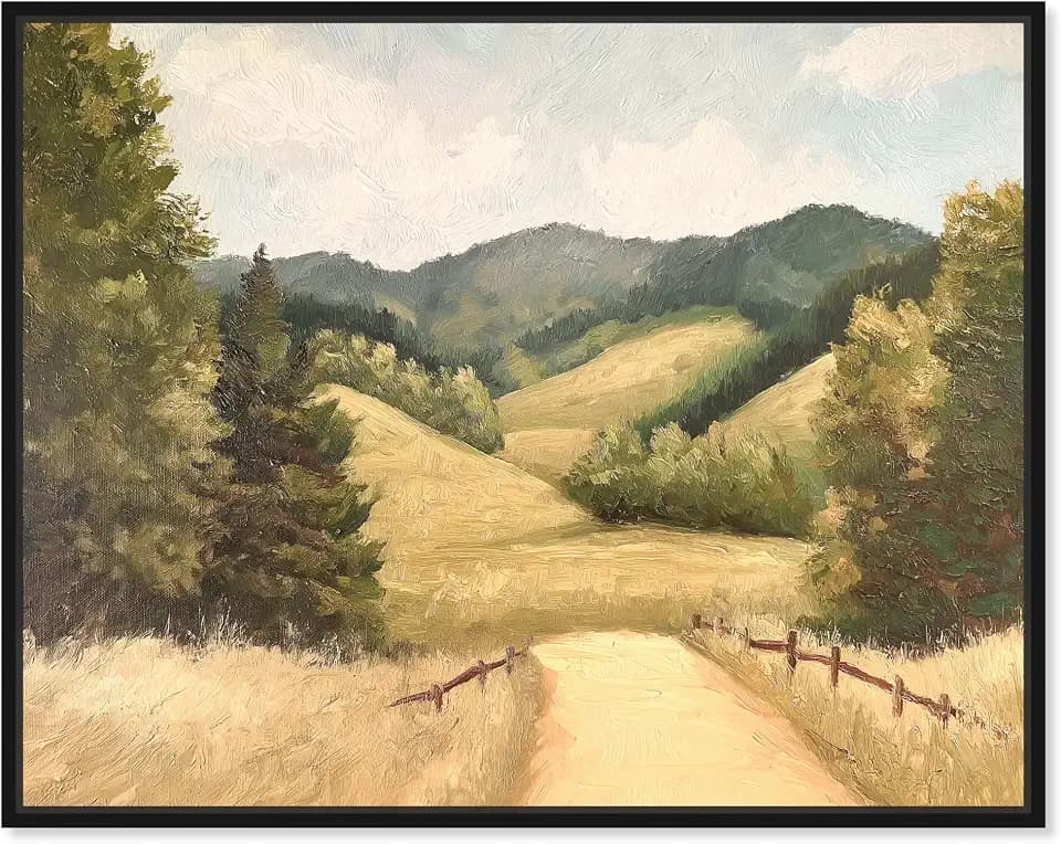 Art Remedy Summer Fields Canvas Western Wall Art, Black Frame, 20 x 16
