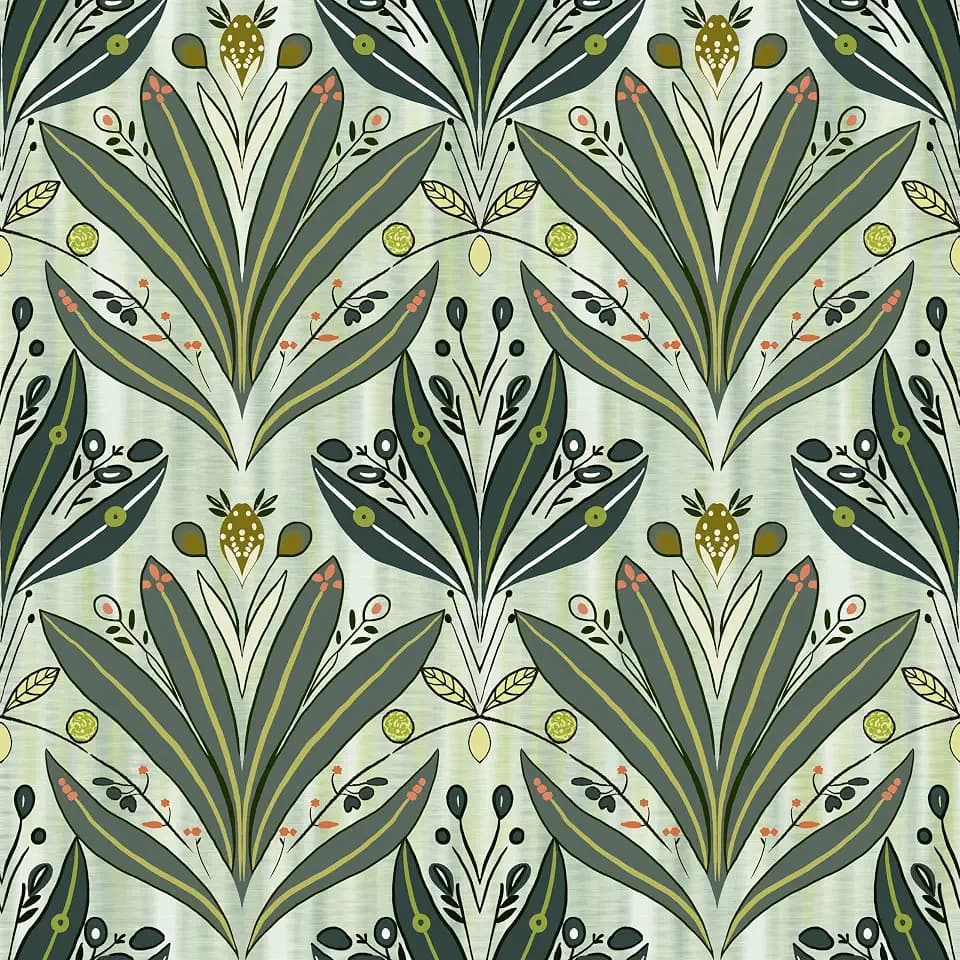 PeonyQueen Leaf Wallpaper Peel and Stick 17.3"x197" Green Contact Paper