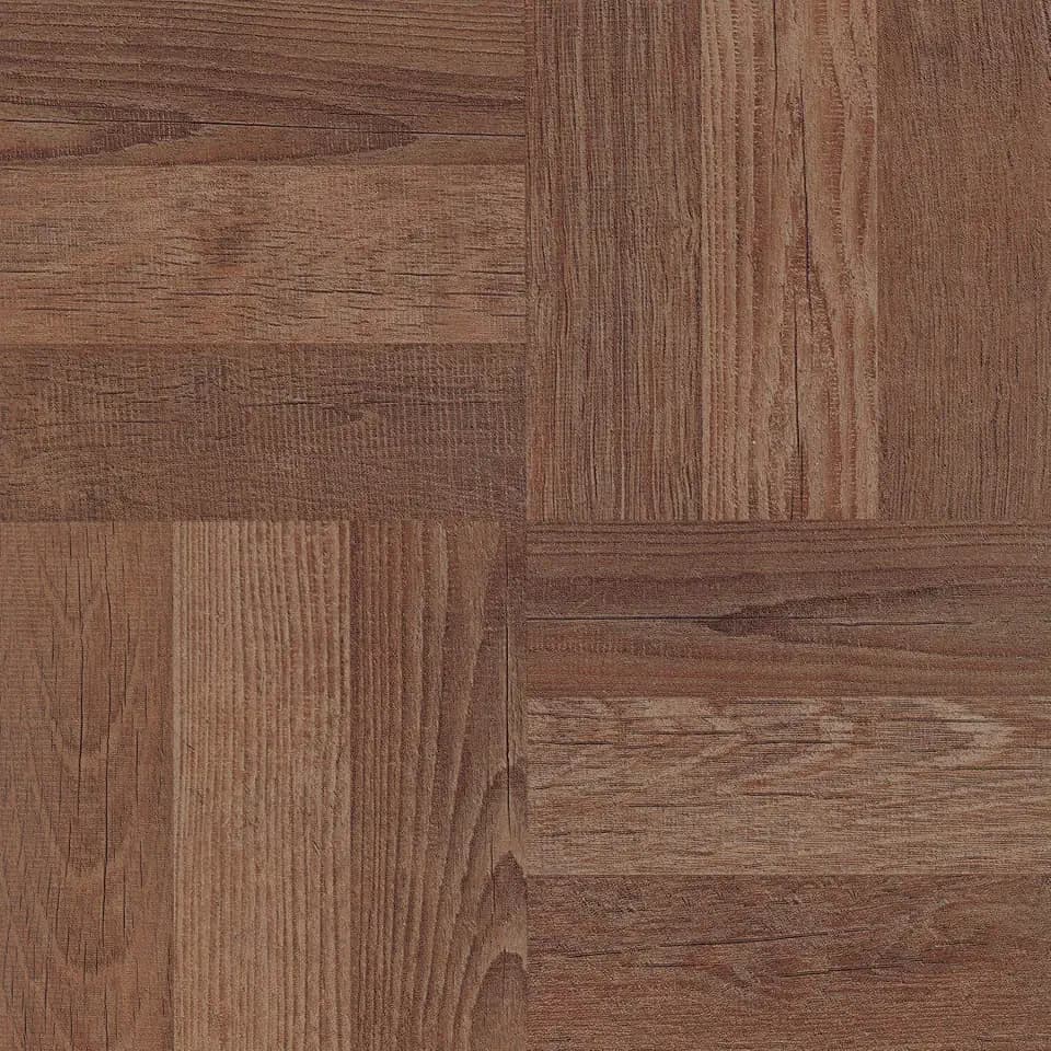 FloorPops Brown Parquet Peel and Stick Floor Tiles, Brown Parquet Removable Vinyl Flooring, Self Adhesive Floor Tiles for Kitchen Bathroom Entryway