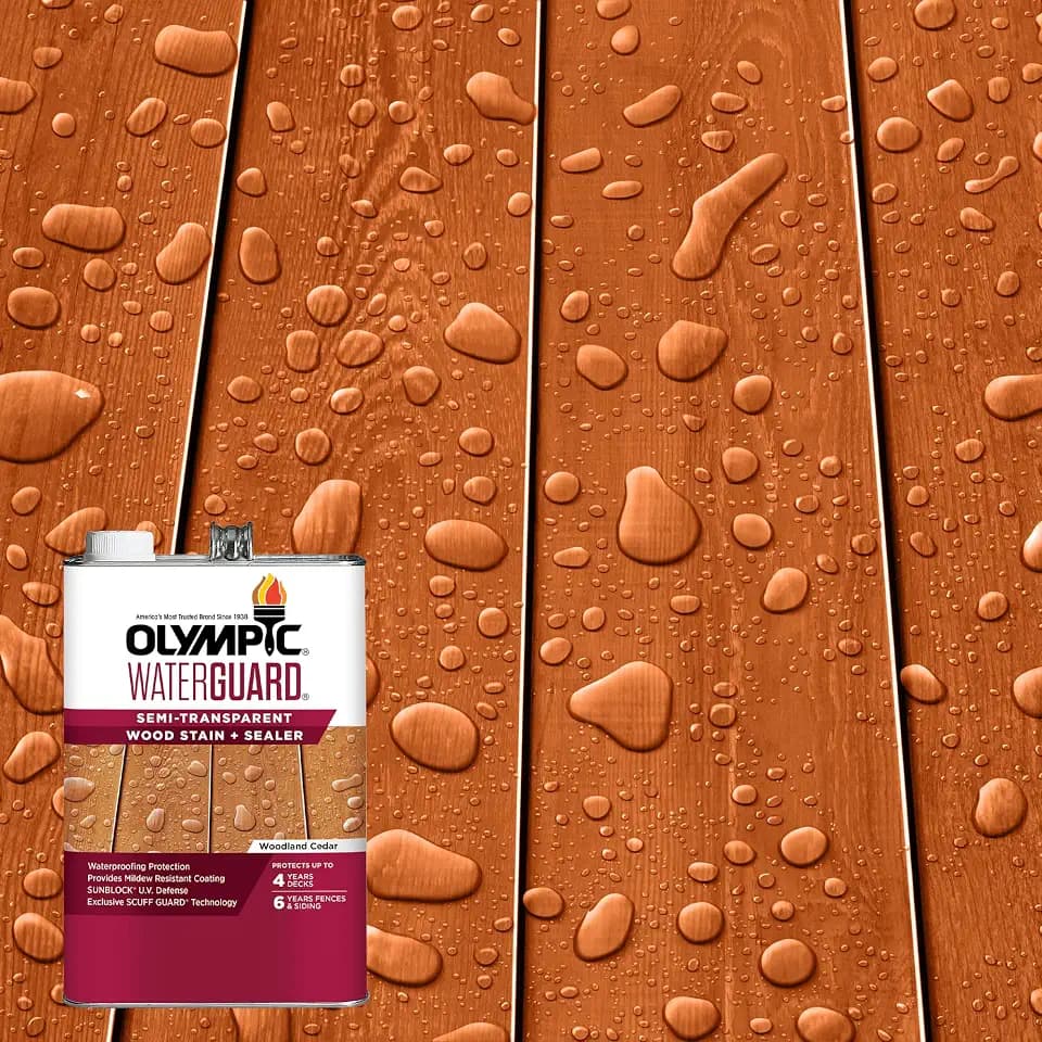 Olympic WaterGuard 1 gal Woodland Cedar Wood Stain & Sealer
