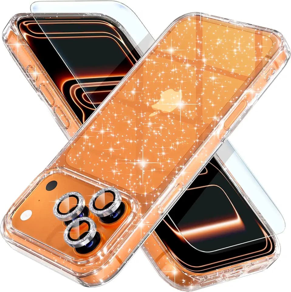 Choiche for iPhone 17 Pro Case Clear Women Girly (Glitter Clear)