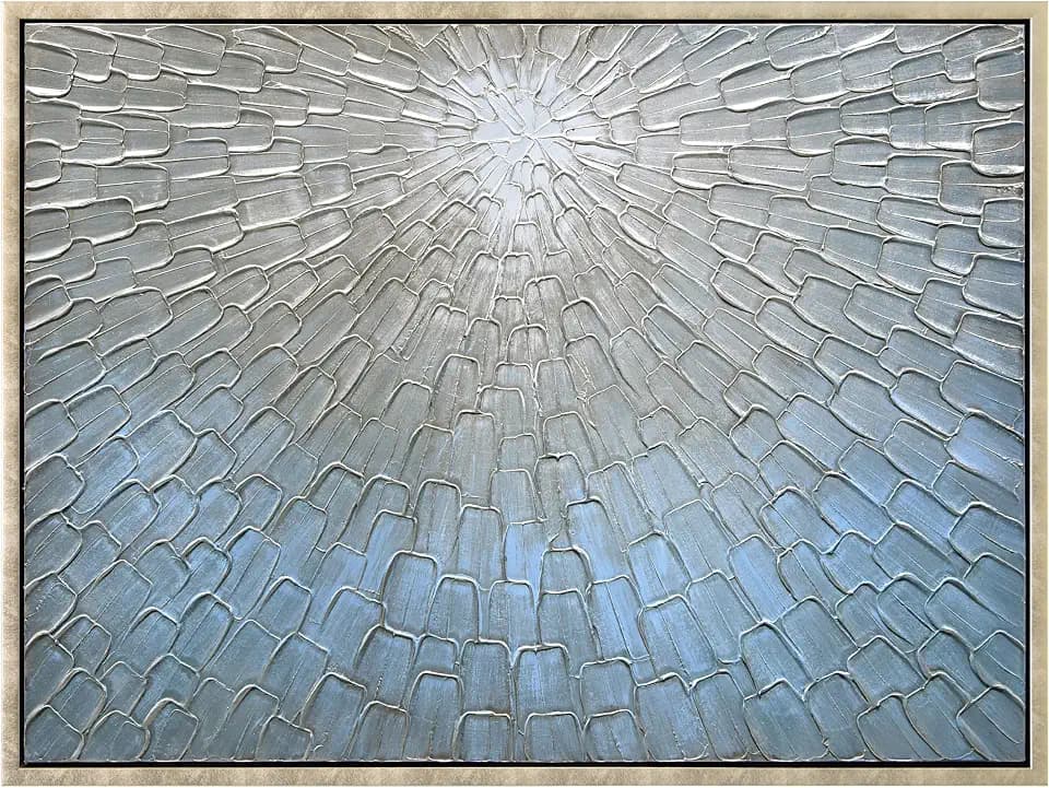 Empire Art Direct Ethereal Light Textured Metallic Hand Painted Blue Framed Canvas Wall Art, Ready to Hang, Living Room, Bedroom & Office, 30"x40"x1.5"
