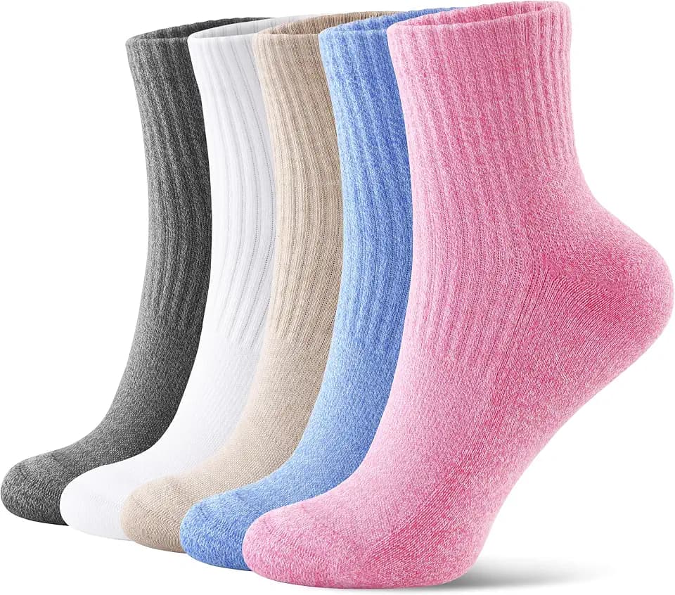 FITRELL Mini Crew Active Ankle Socks for Women Men, 5-6 Pairs