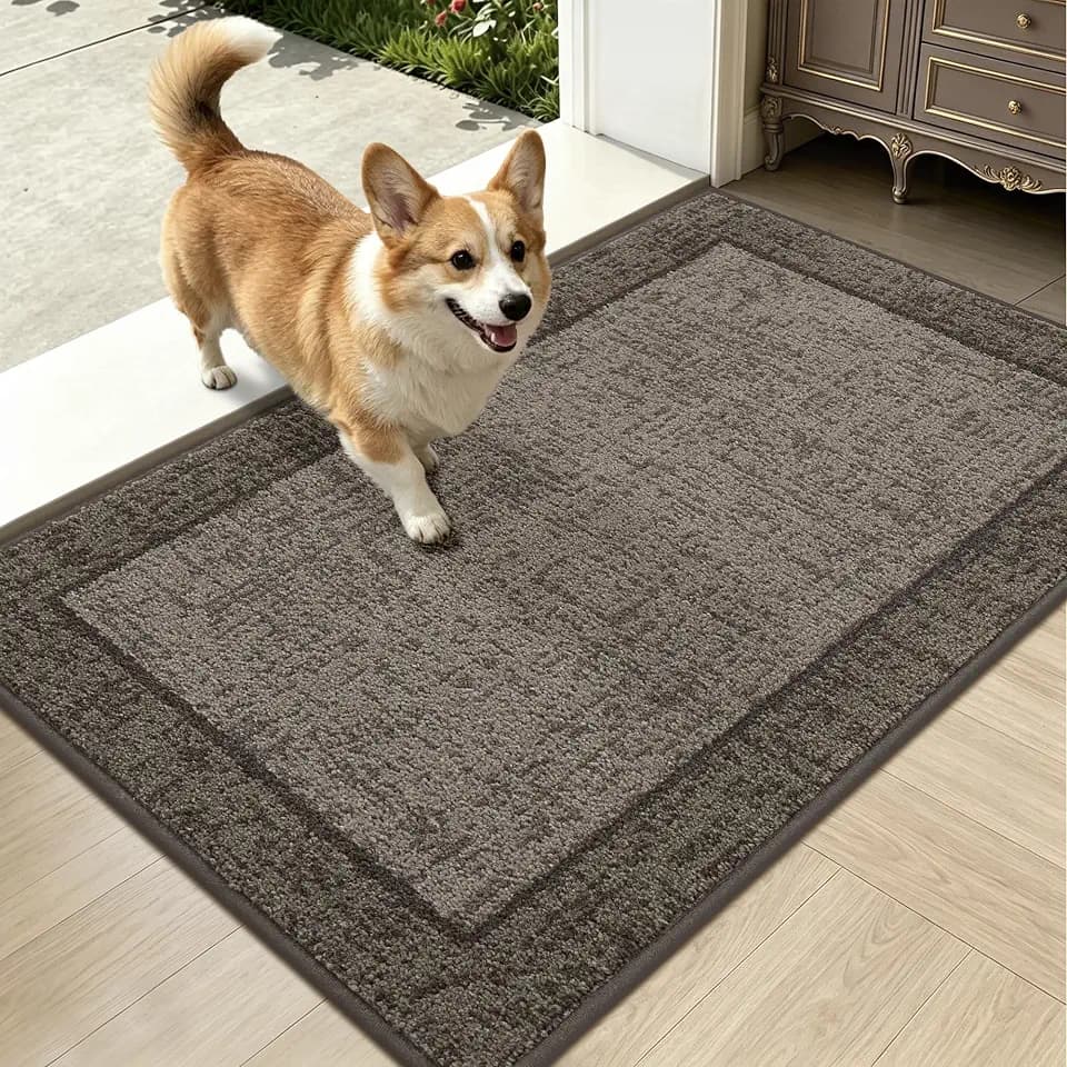 Dirt Trapper Door Mat 24"x 36", Non Slip Washable Doormat,Taupe