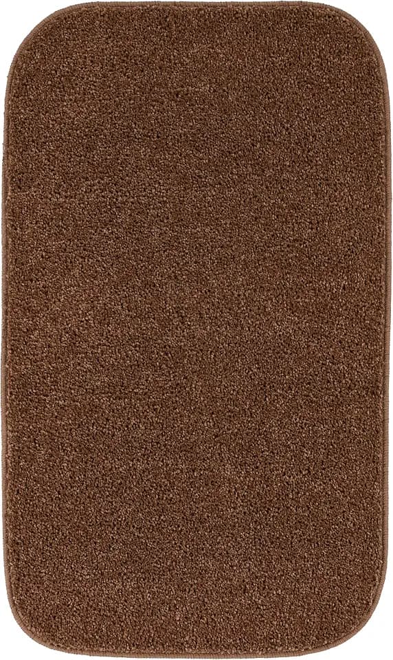 Garland Rug Sedona Bath Rug, Extra Soft Absorbent Plush Bath Rugs, Non-Slip, Quick Drying, Machine Washable, Plush Comfort for Bathroom Floor, Tub and Shower, 21" x 34", Cinnamon Brown