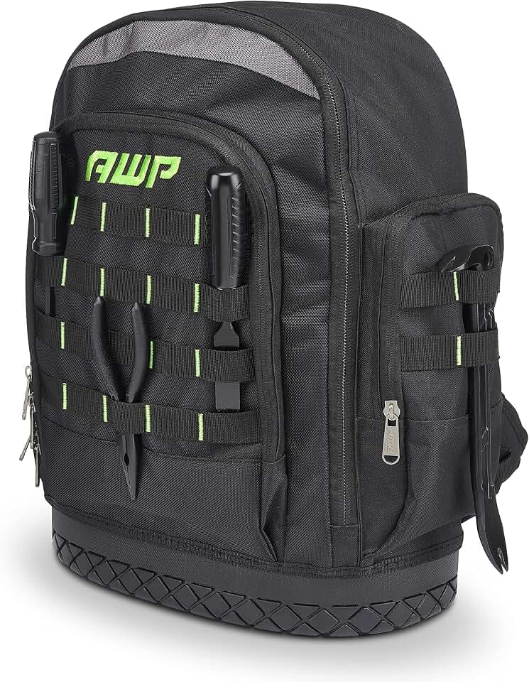 AWP Extreme Tool Backpack, 23 Tool Storage Pouch Pockets, 1 Pack, Black
