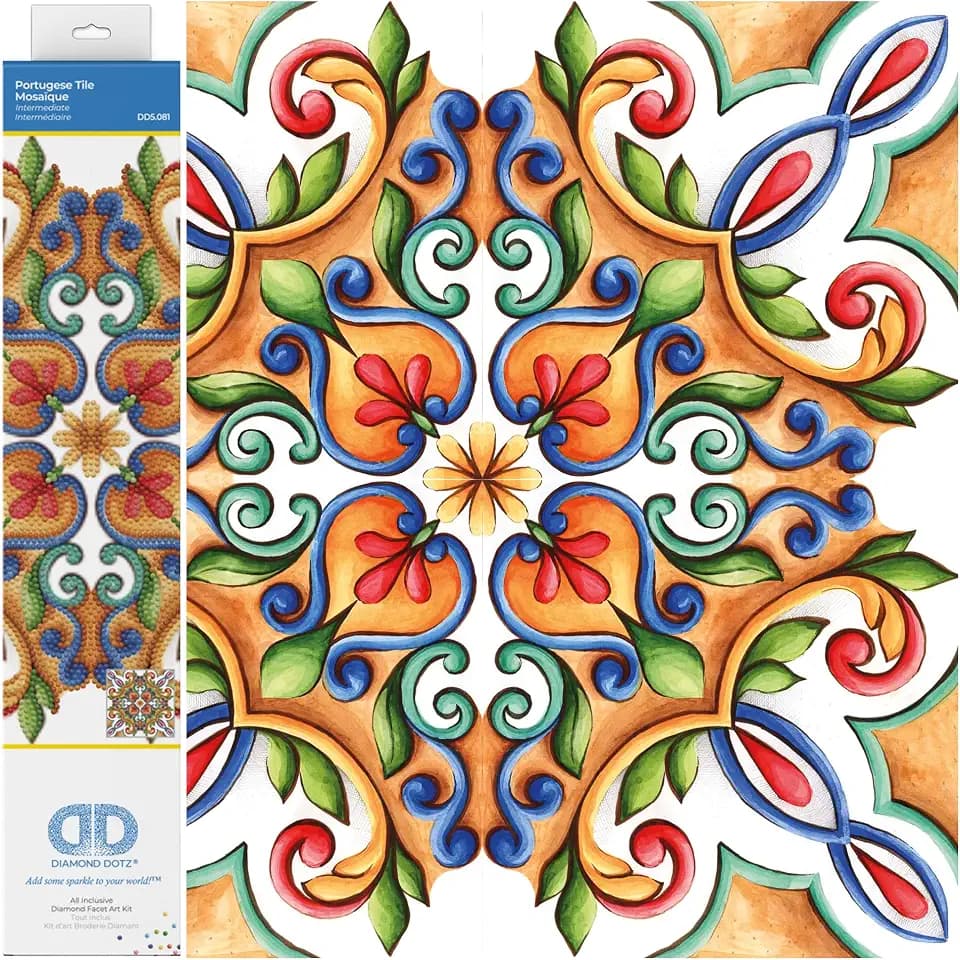 DIAMOND DOTZ Portuguese Tile Diamond Painting Kit for Adults with Gems