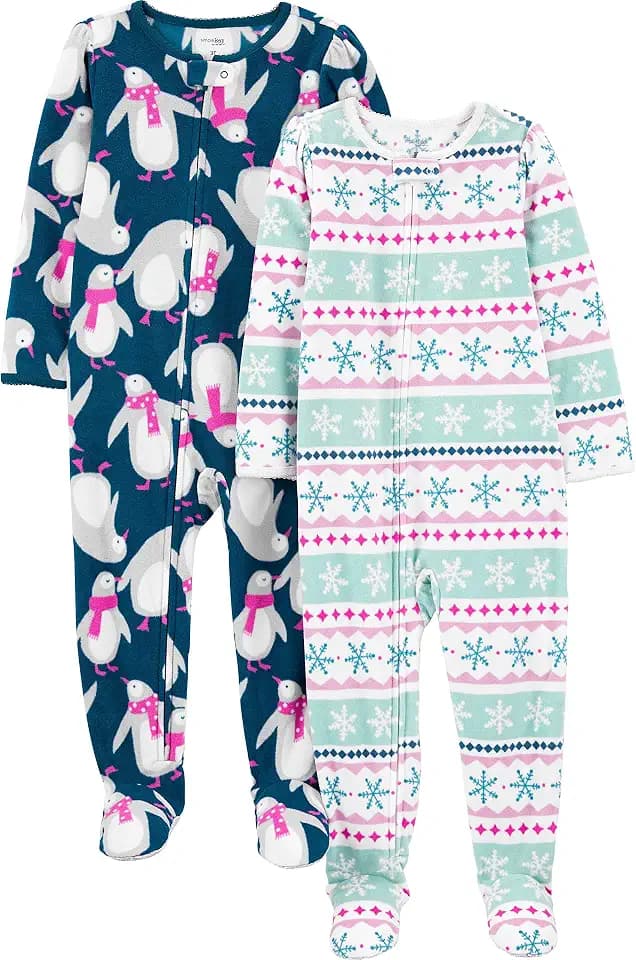 Simple Joys by Carter's Unisex Child Holiday Loose-fit Flame Resistant Fleece Footed Pajamas
