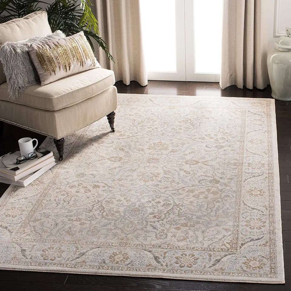 SAFAVIEH Isabella Collection Accent Rug - 3' x 5', Cream & Beige, Oriental Design, Non-Shedding & Easy Care, Ideal for High Traffic Areas in Entryway, Living Room, Bedroom (ISA912A)