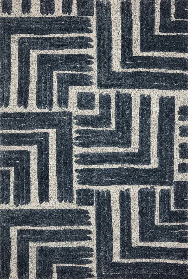 Loloi Hagen Blue/White 3'-7" x 5'-7" Accent Rug