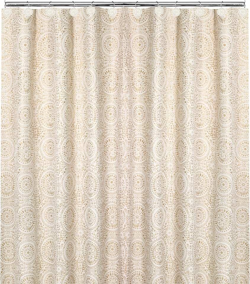 Popular Bath Shower Curtain, Vescade Collection, 70" x 72", Beige